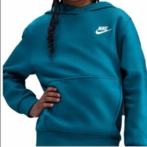 Nike Teal Kids Pullover Hoodie Unisex Small